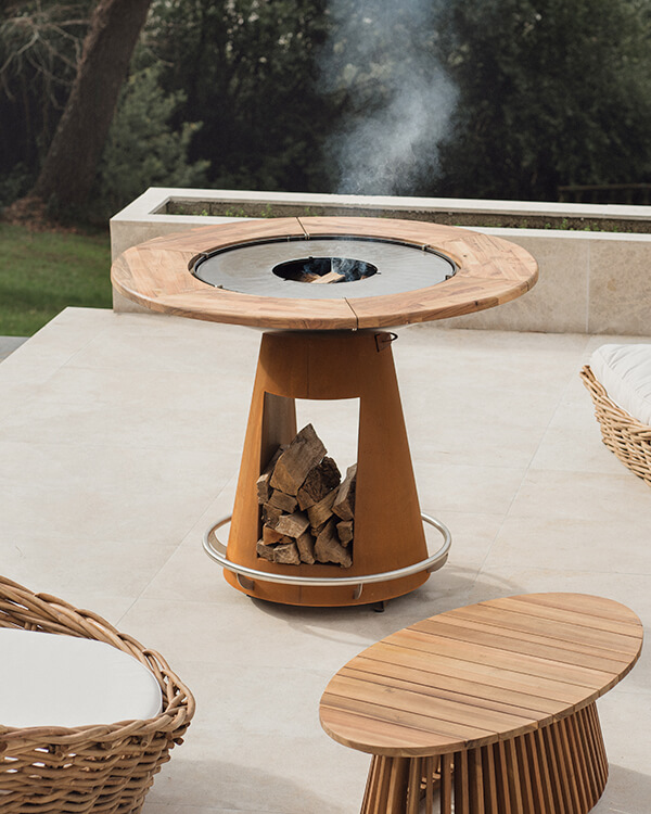 Tablette en Bois pour brasero Maison MAYAR