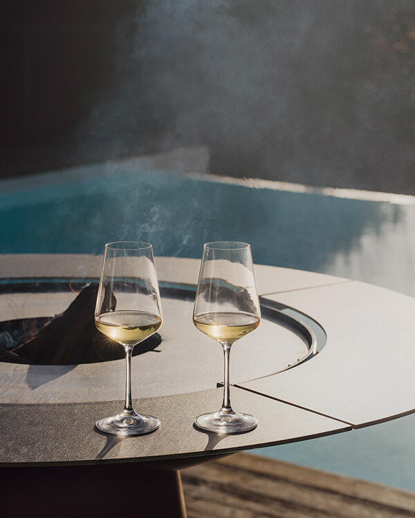 Tablette en verre pour brasero Maison MAYAR