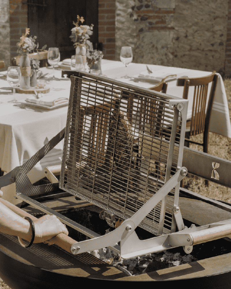 plancha barbecue combiné grille rotative braséro min